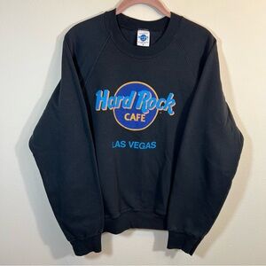 Vintage Hard Rock Cafe Black Las Vegas Crewneck Sweatshirt Medium